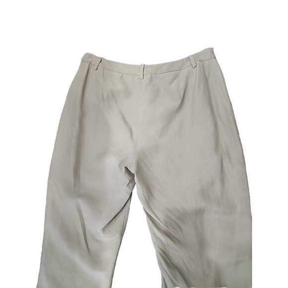 SIGRID OLSEN Pants Silk Linen Tan Mid-rise Lined Trousers Women's 10 - Picture 4 of 7